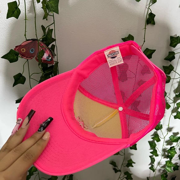 3 snapback hats. red, pink and lime green. - Picture 2 of 5